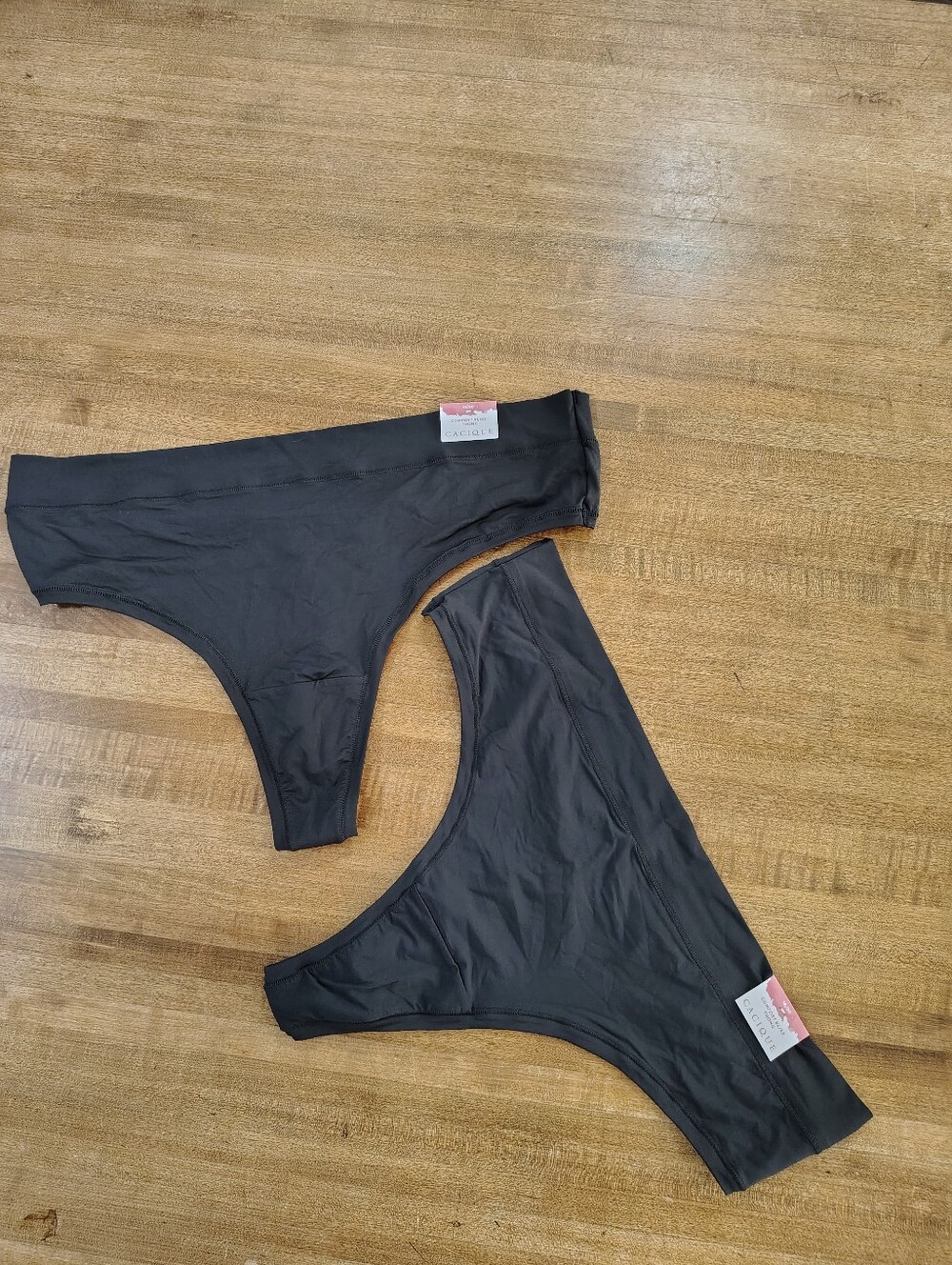 Cacique Comfort Bliss® Seamless Black Thong Undergarments - Set of 2